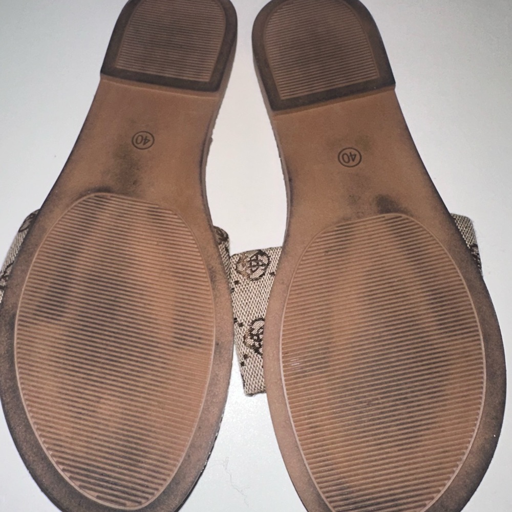 Tan Slide Sandals - Picture 4 of 5